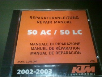 KTM REPAIR SERVICE GENUINE MANUAL FOR  50AC/50LC 2002-2003